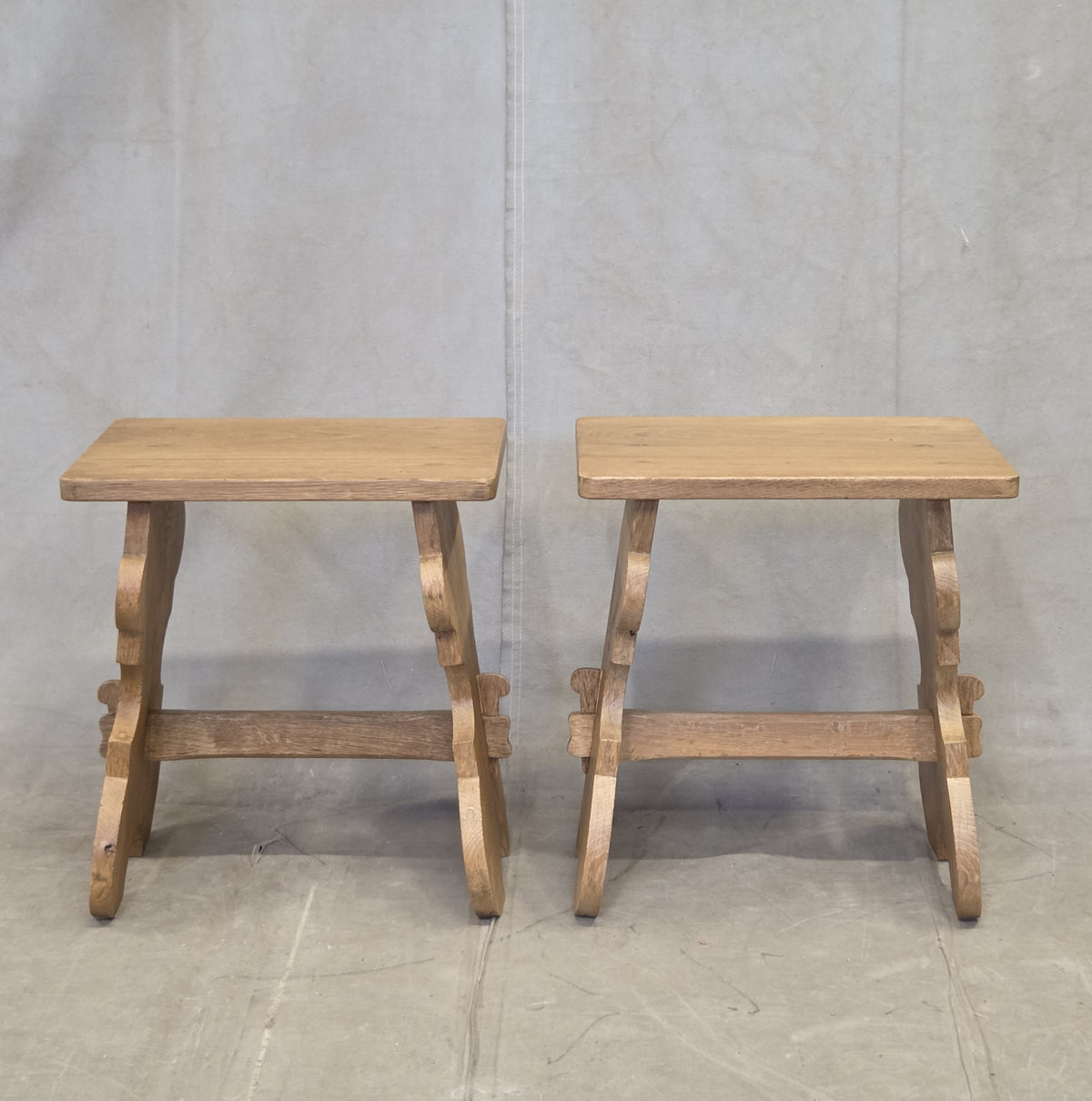 Antique Scandinavian Oak Stools