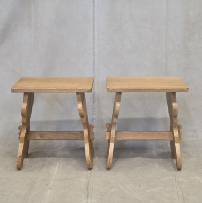 Antique Scandinavian Oak Stools