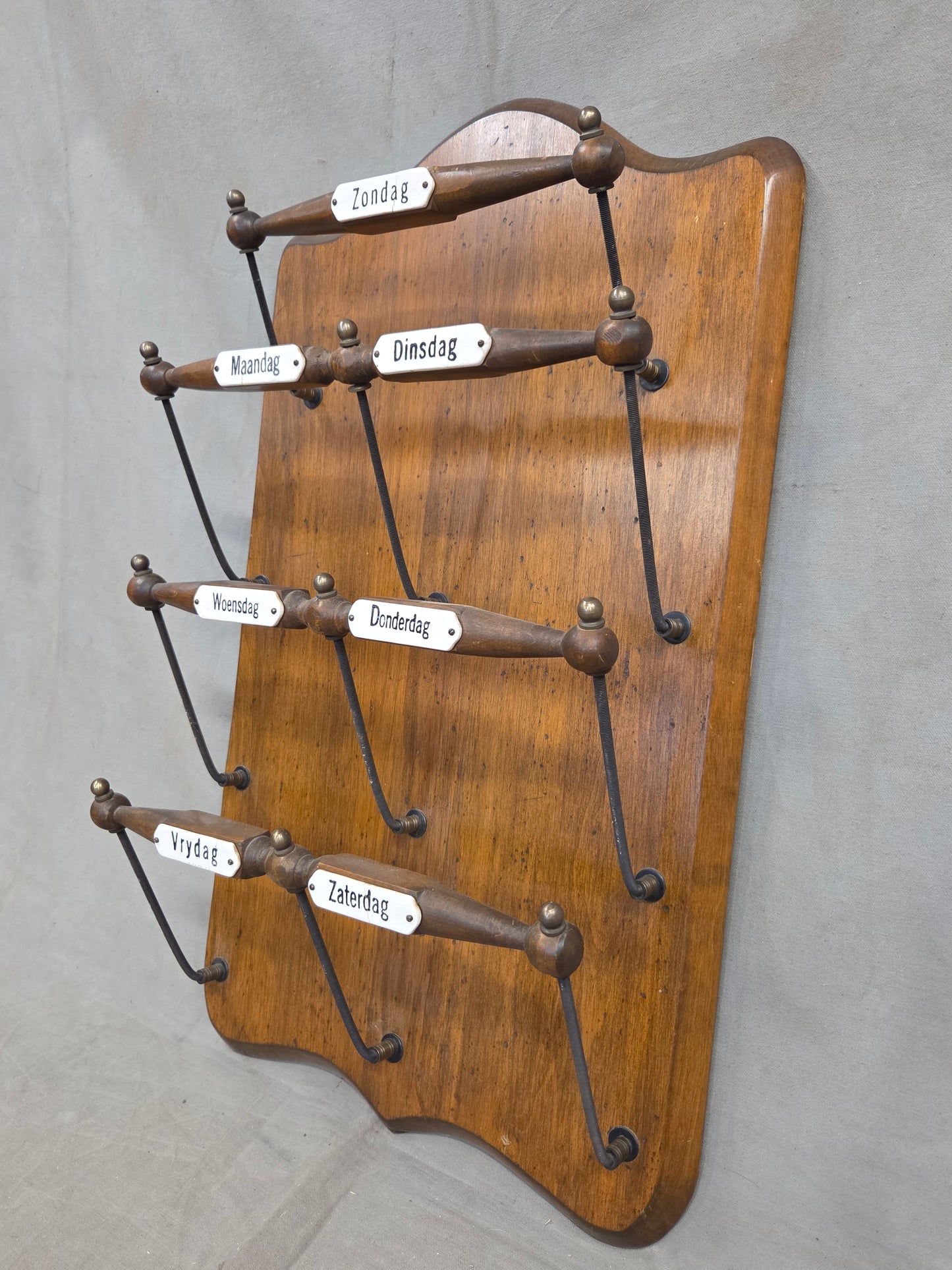Antique Dutch Wall Mounted Organizational Rack for Newspapers/Magazines