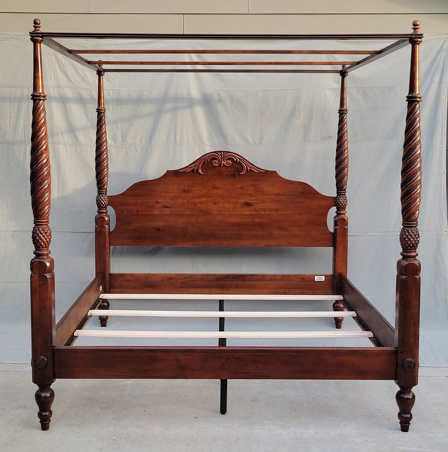 Ethan Allen British Classics King Size Montego Four Poster Tester Canopy Bed