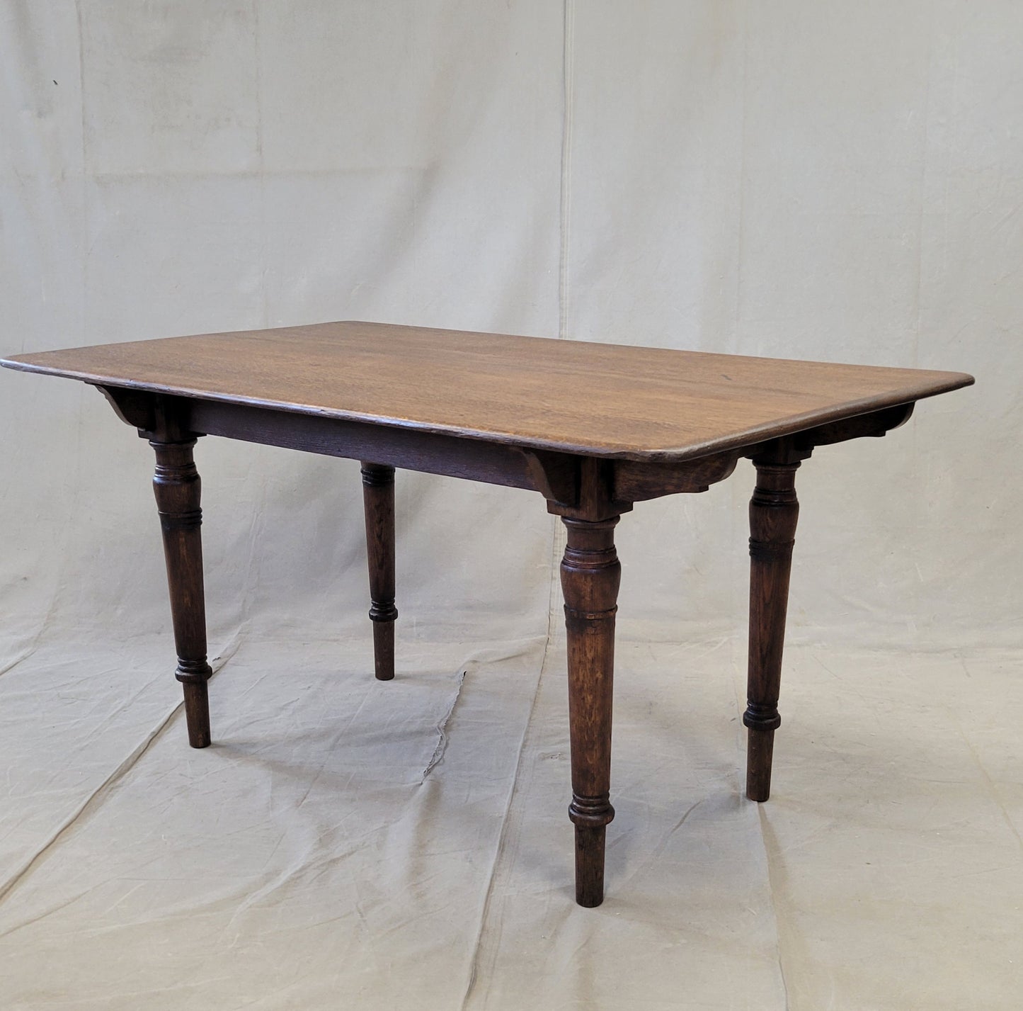 Antique Rustic English Oak Farmhouse Dining Table