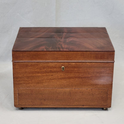 Antique English Circa 1900 Flame Mahogany Maple & Co. Ltd. Jewelry Box (RL)