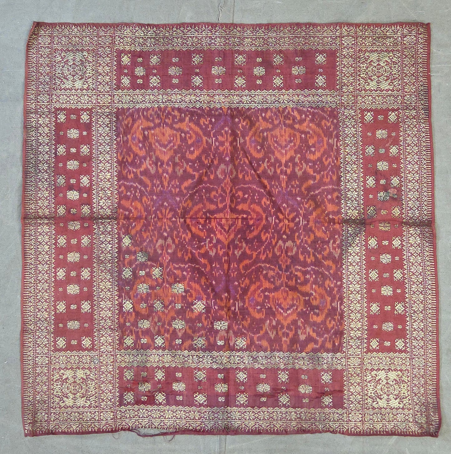 Antique Early 20th century Malaysian Ikat Songket Head Cloth from Sumatra