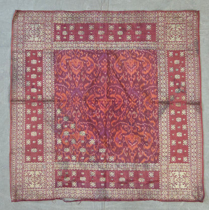 Antique Early 20th century Malaysian Ikat Songket Head Cloth from Sumatra