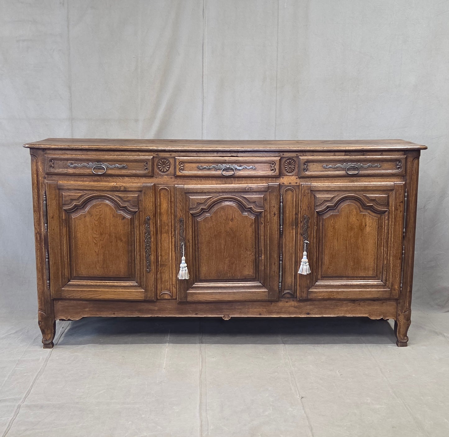 Antique 19th Century French Provincial Oak Buffet with Lined Interior