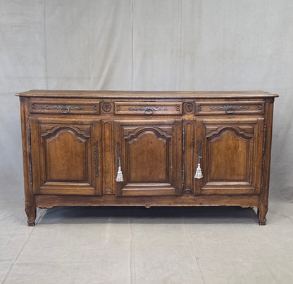 Antique 19th Century French Provincial Oak Buffet with Lined Interior