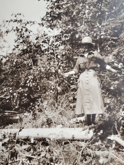 Antique Early 20th Century American Photograph of Woman Fishing