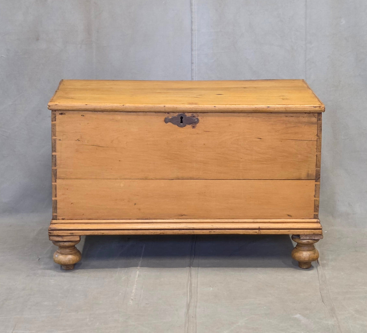 Antique Circa 1900 German Natural Pine Blanket Chest