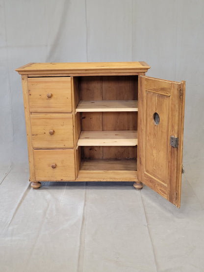 Antique German Pine Locking Pie or Larder Cabinet