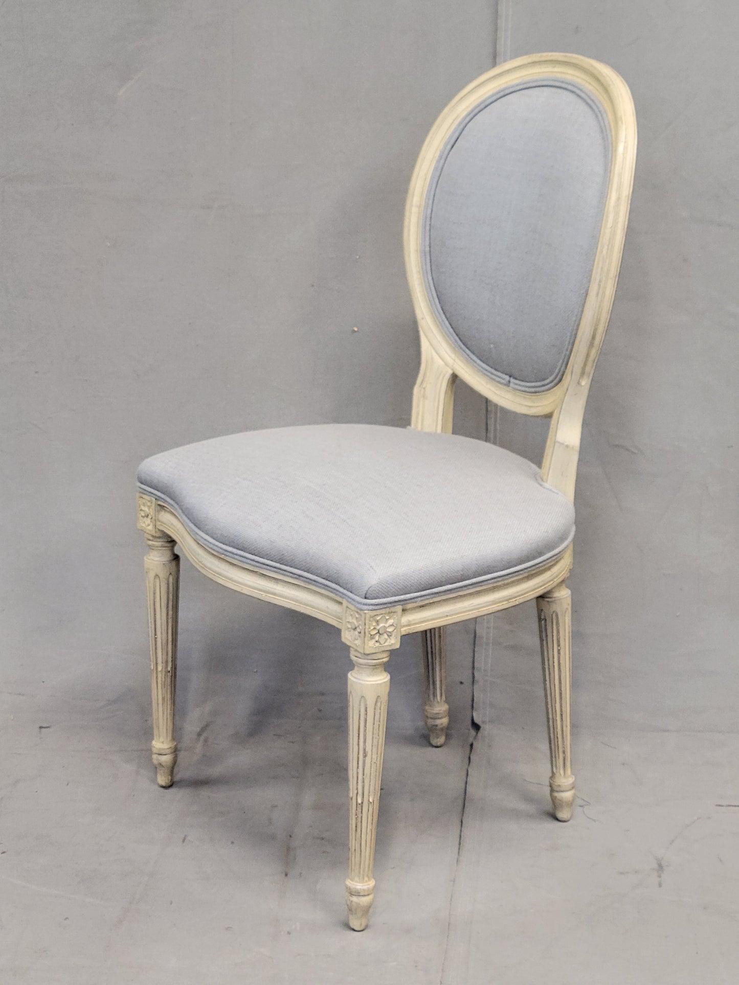 Vintage Baker Furniture French Louis XVI Painted Dining Chairs Reupholstered - Set of 6