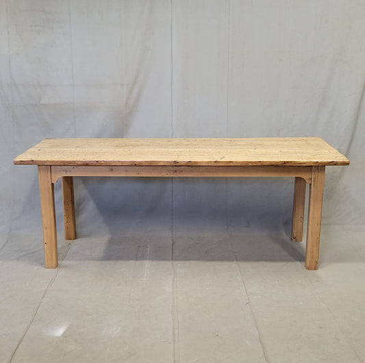 Antique Circa 1900 French Light / Bleached Pine Rustic Worktable Dining Table