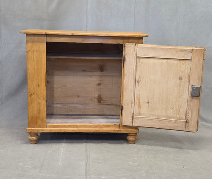 Antique English Pine Single Door Cupboard with Working Key and Original Hardware