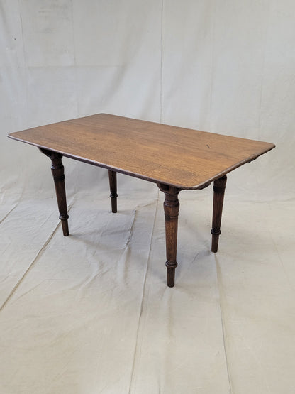 Antique Rustic English Oak Farmhouse Dining Table