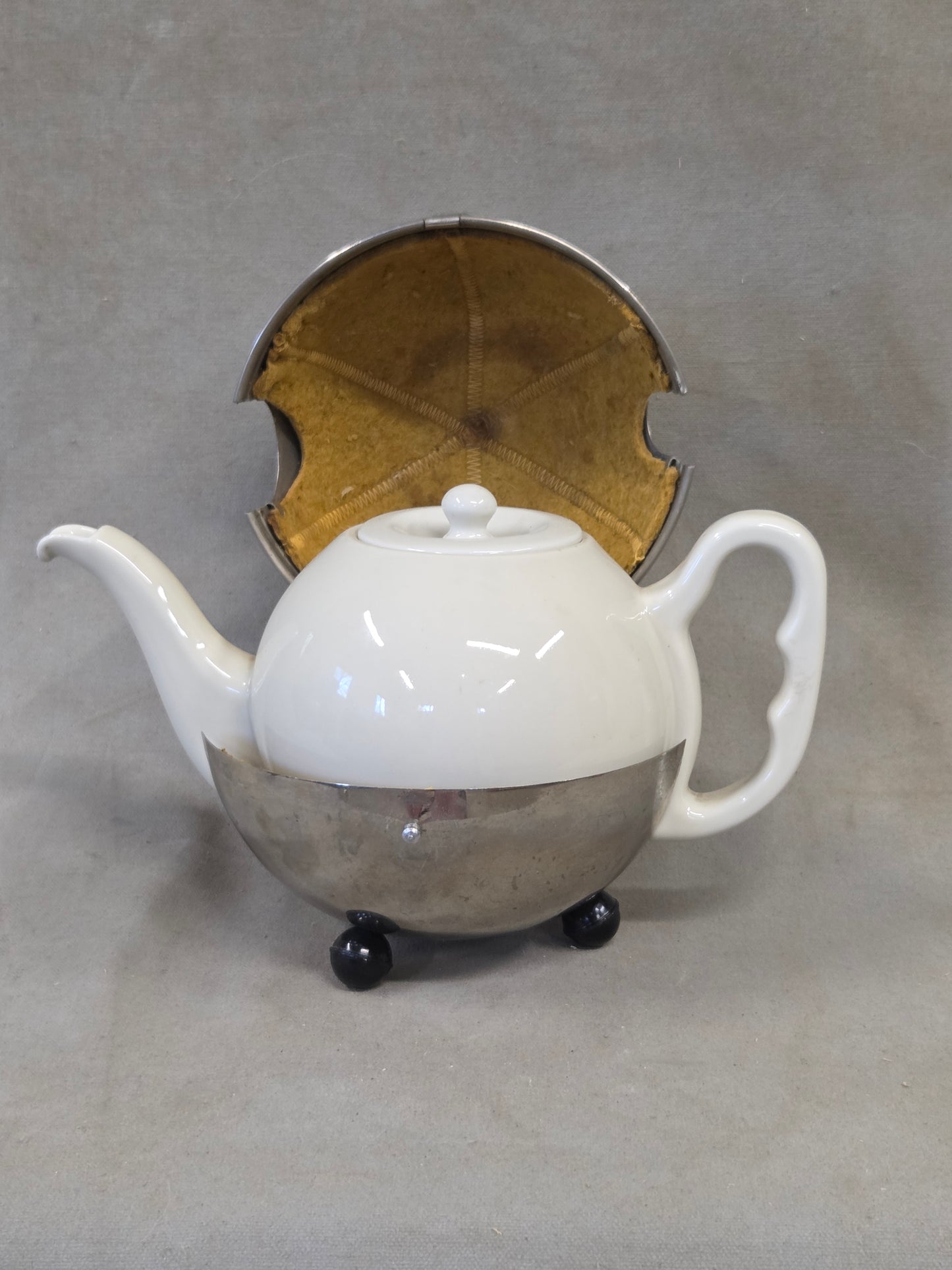 Vintage Art Deco Furstenberg Bavarian Tea Pot w/ Insulated Stainless Steel Cozy