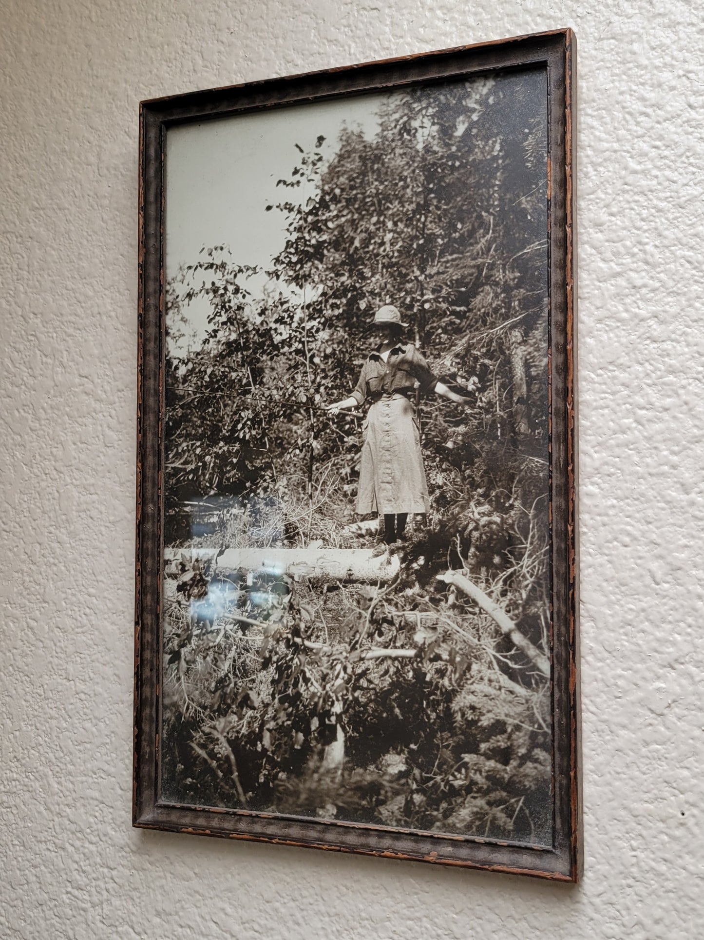 Antique Early 20th Century American Photograph of Woman Fishing
