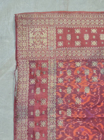 Antique Early 20th century Malaysian Ikat Songket Head Cloth from Sumatra