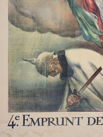 "L'Emprunt De La Defense Nationale" Ww1 Vintage Poster, by Jules Abel Faivre