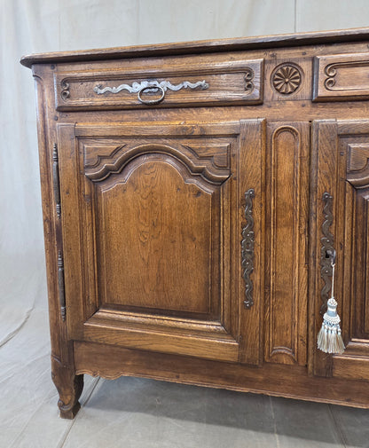 Antique 19th Century French Provincial Oak Buffet with Lined Interior