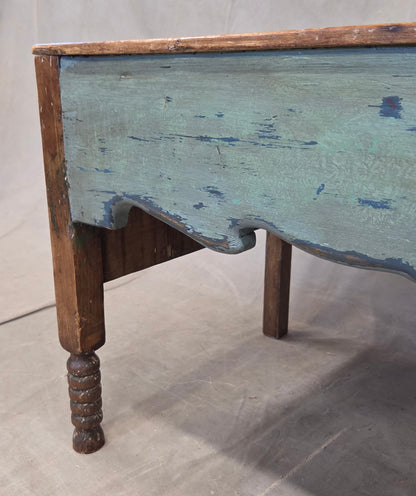Vintage Rustic Southwestern Painted Pine Coffee Table