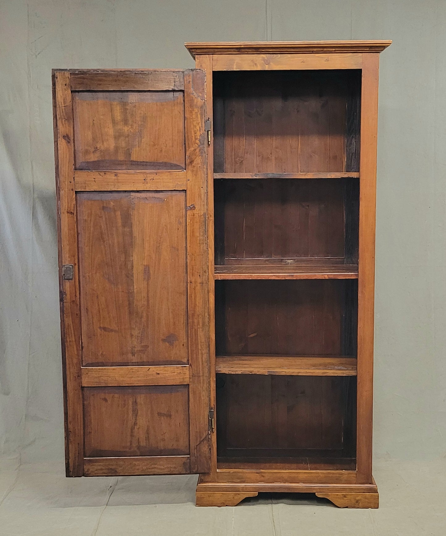 Antique French Rustic Pine and Cherry Wood Cupboard