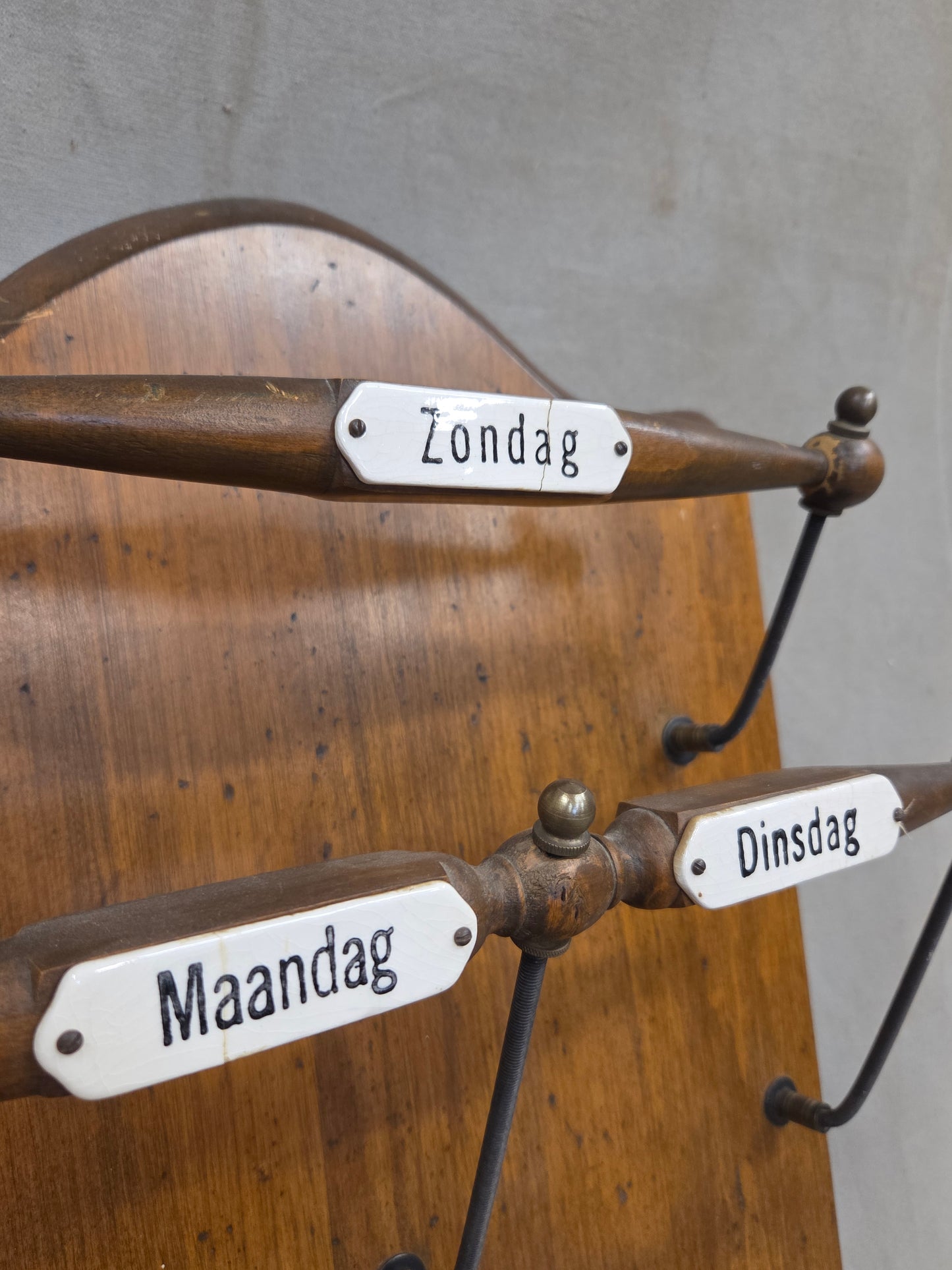 Antique Dutch Wall Mounted Organizational Rack for Newspapers/Magazines