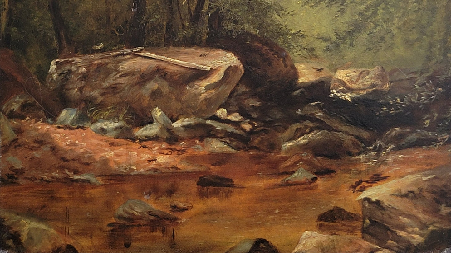 Antique 19th Century French Forest Landscape signed E.S. Buffett, 1862