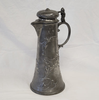 Antique Circa 1900 Art Nouveau Kayserzinn "4009" Pewter Tankard