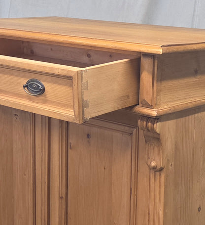 Vintage German Natural Pine Tall Cabinet Cupboard