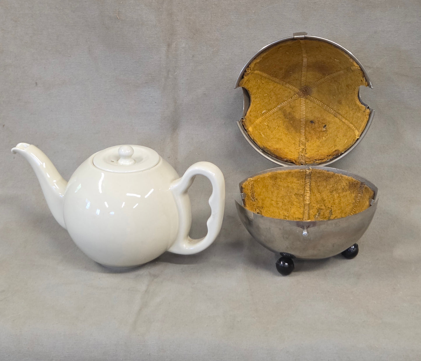 Vintage Art Deco Furstenberg Bavarian Tea Pot w/ Insulated Stainless Steel Cozy