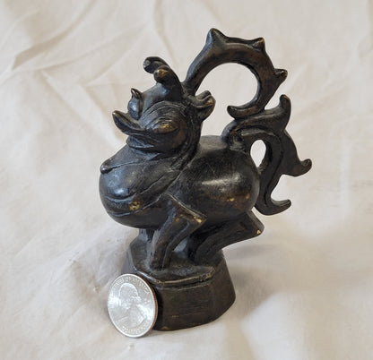 Set of 8 Antique Burmese Dragon Bronze Opium Weights