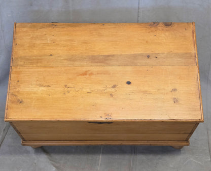 Antique Circa 1900 German Natural Pine Blanket Chest
