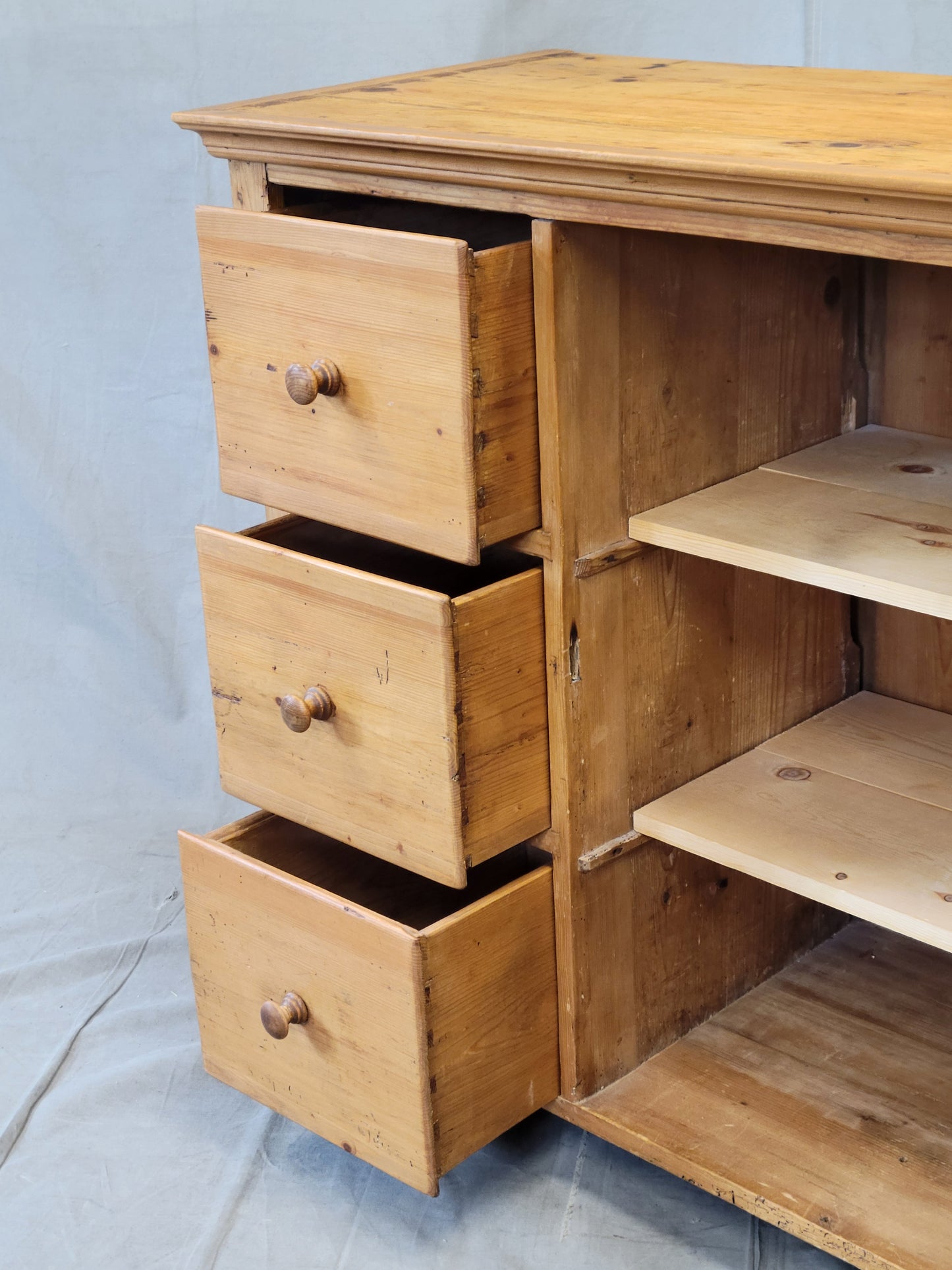 Antique German Pine Locking Pie or Larder Cabinet