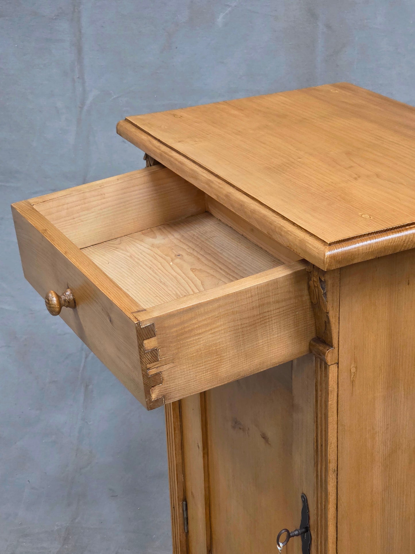 Vintage Eastern European Natural Pine Nighstands - a pair