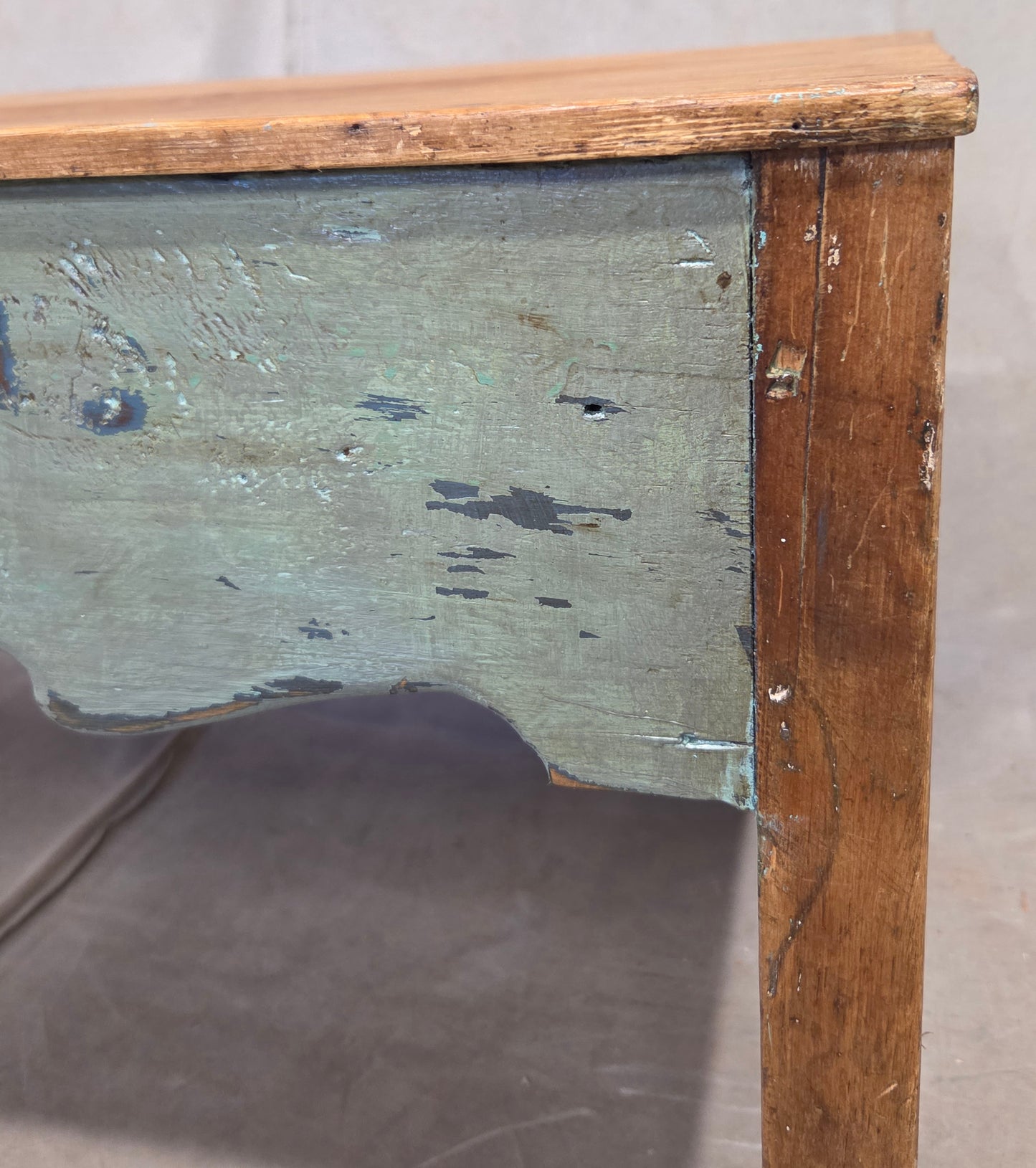 Vintage Rustic Southwestern Painted Pine Coffee Table