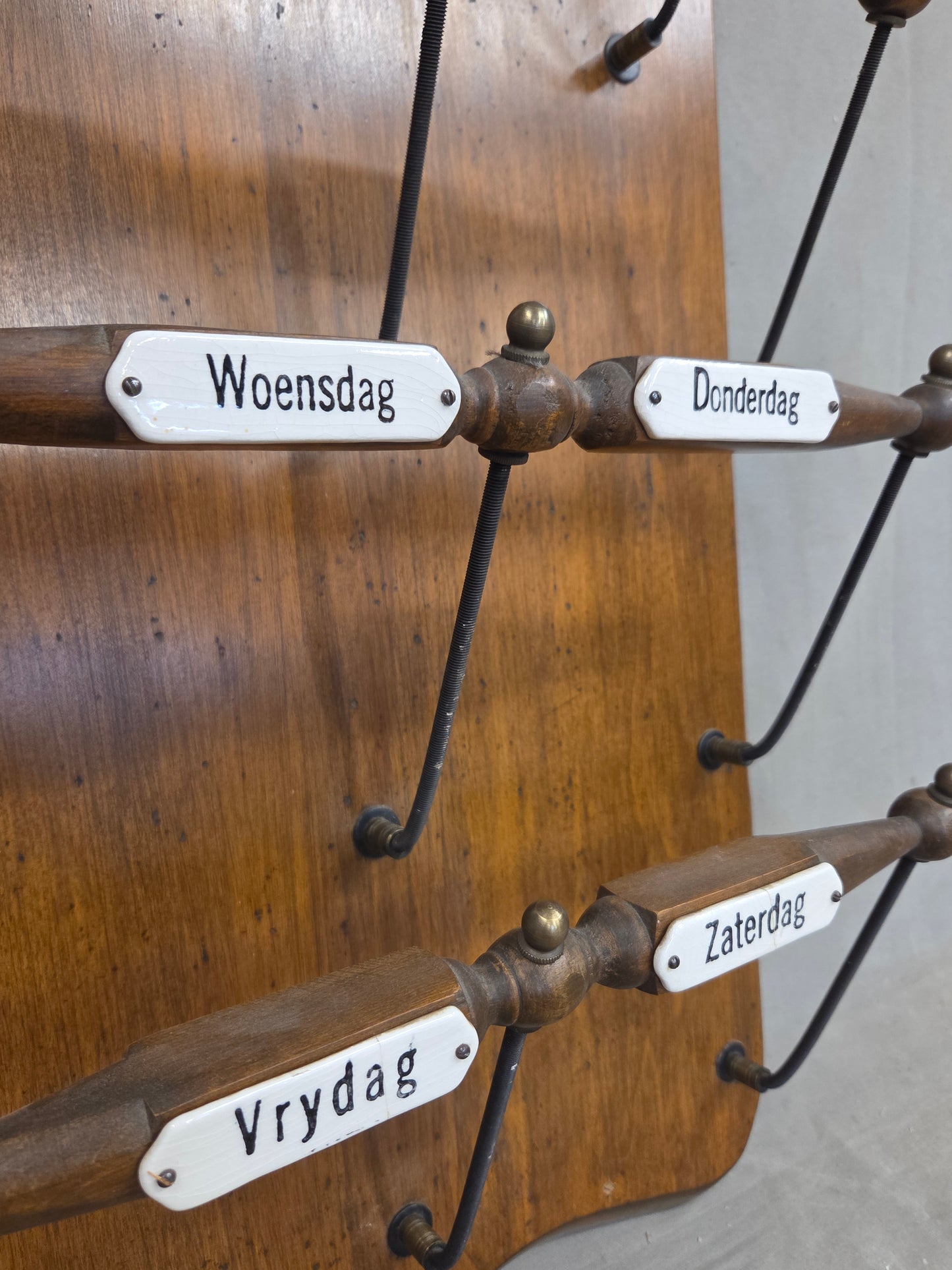 Antique Dutch Wall Mounted Organizational Rack for Newspapers/Magazines