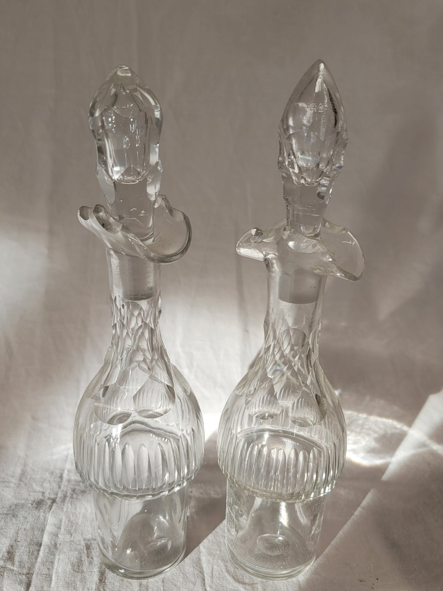Antique Silverplate and Crystal Four Bottle Cruet Set