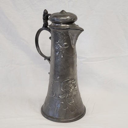 Antique Circa 1900 Art Nouveau Kayserzinn "4009" Pewter Tankard