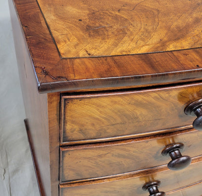 Antique English Edwardian Figured Mahogany Dresser With Original Knobs