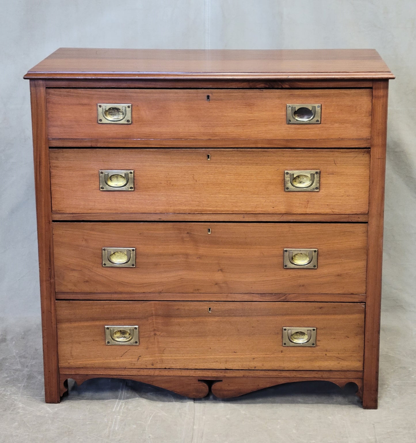 Antique Scottish or English Campaign Butler's Desk Chest of Drawers