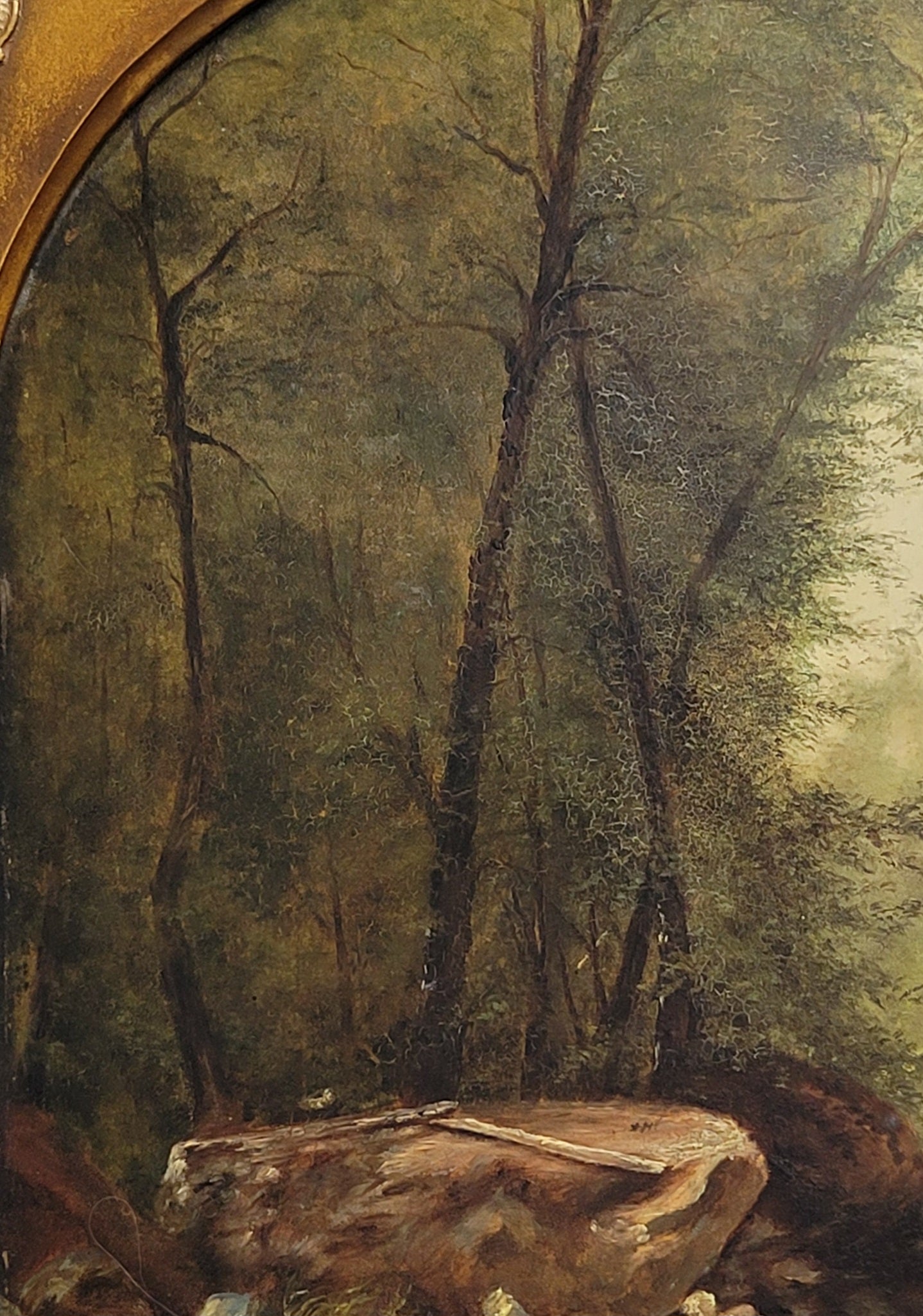 Antique 19th Century French Forest Landscape signed E.S. Buffett, 1862