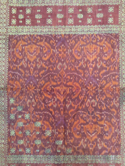 Antique Early 20th century Malaysian Ikat Songket Head Cloth from Sumatra