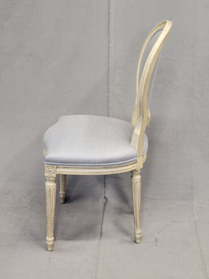 Vintage Baker Furniture French Louis XVI Painted Dining Chairs Reupholstered - Set of 6