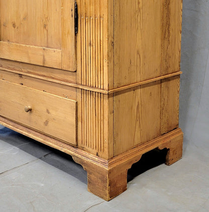 Antique 19th Century German Pine Single Door Armoire Wardrobe