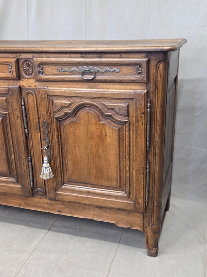Antique 19th Century French Provincial Oak Buffet with Lined Interior