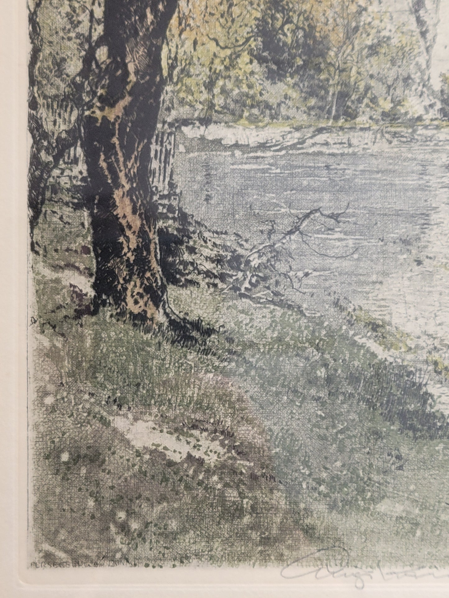 Etching of Persenberg Castle (Austria) by Luigi Kasimir (1881-1962)