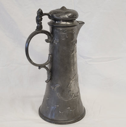 Antique Circa 1900 Art Nouveau Kayserzinn "4009" Pewter Tankard