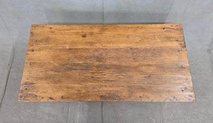 Vintage Rustic Southwestern Painted Pine Coffee Table