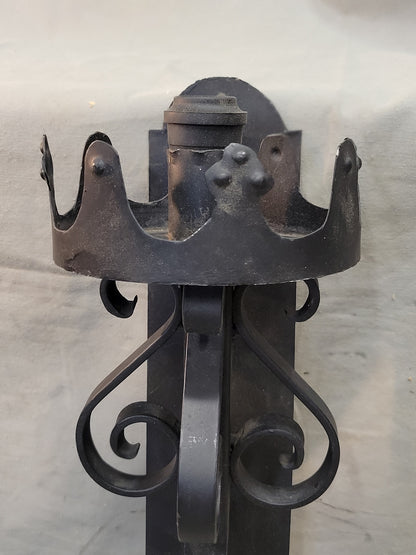 Vintage Spanish Revival Black Iron Wired Wall Sconces - a Pair