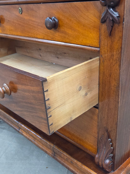 Antique 19th Century Flame Mahogany High Victorian Scotch Chest