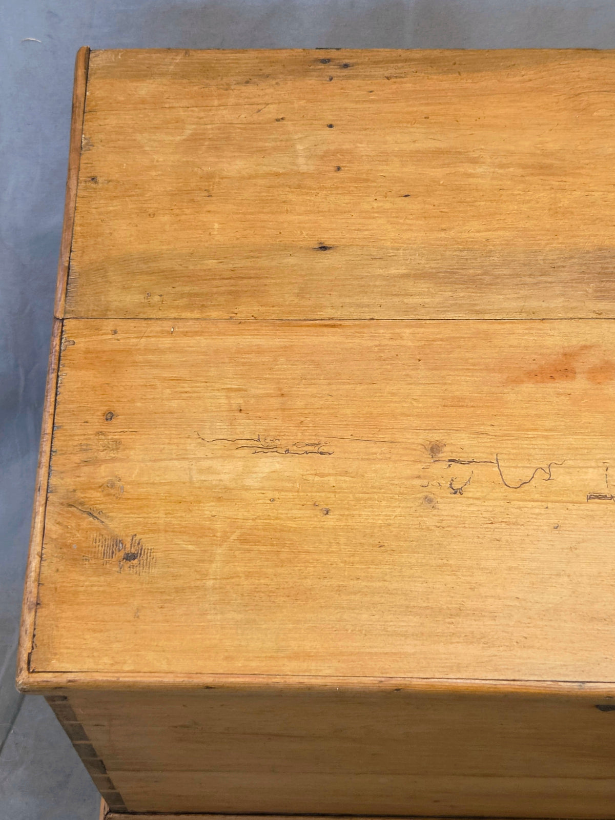 Antique Circa 1900 German Natural Pine Blanket Chest
